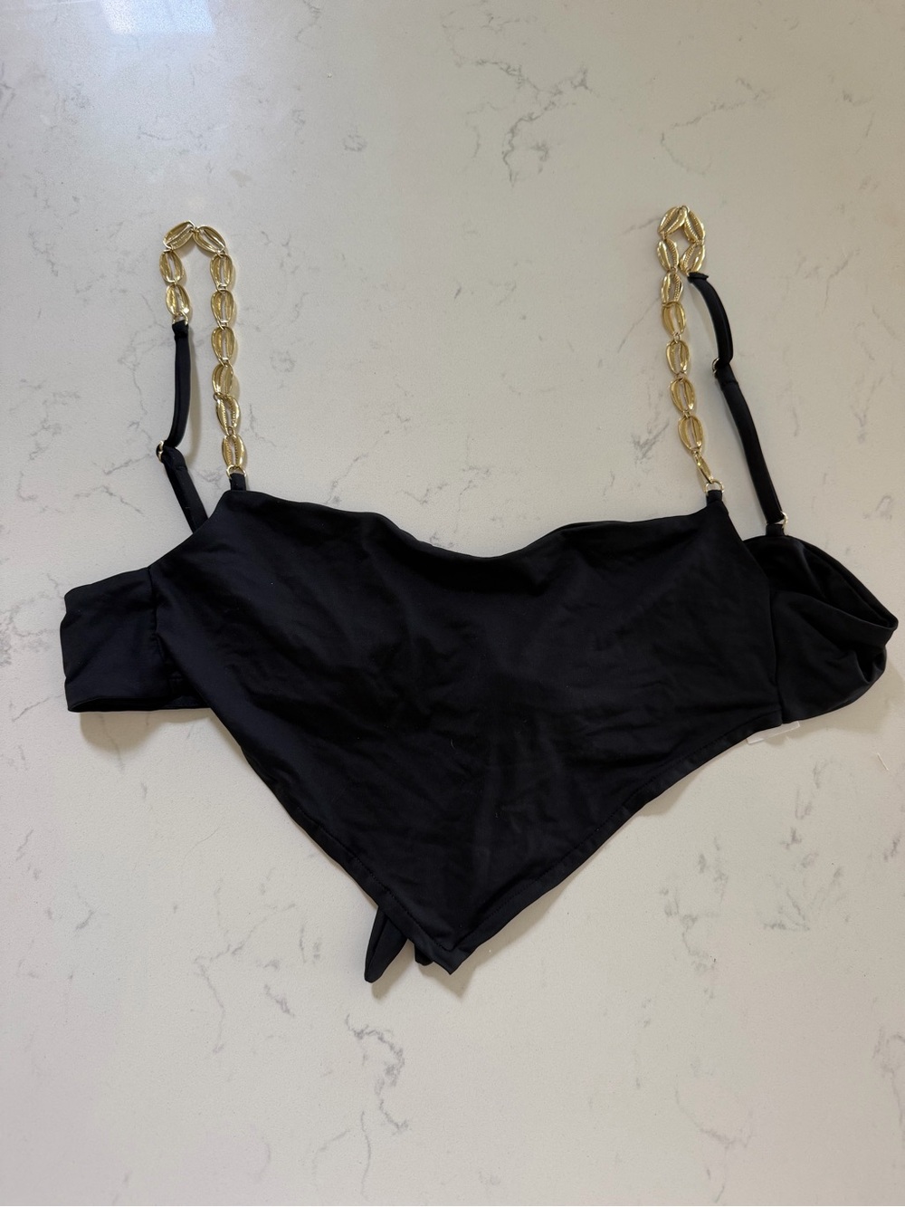 WeWoreWhat Gold Shell Scarf Bikini Top